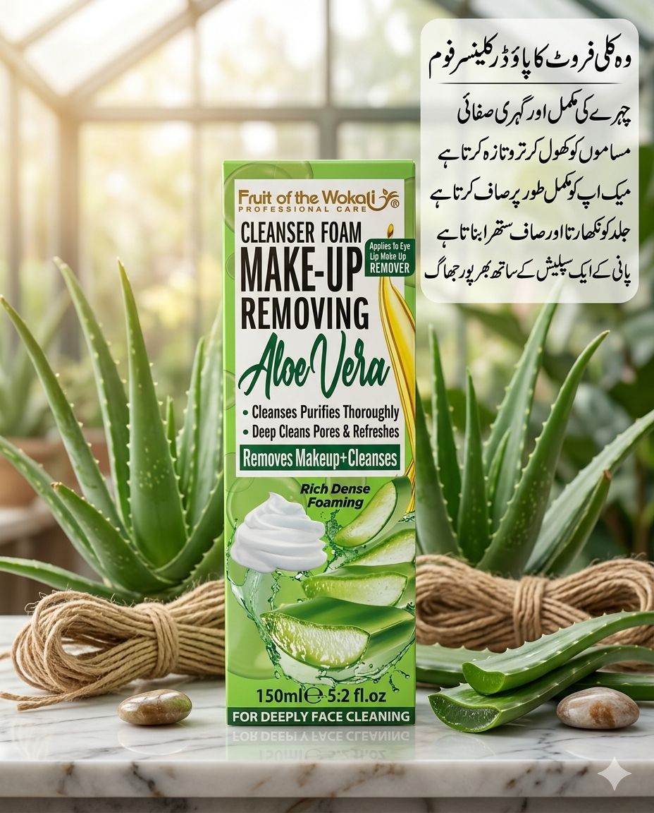 Fruit of the Wokali Cleanser Foam Makeup Removing Aloe Vera