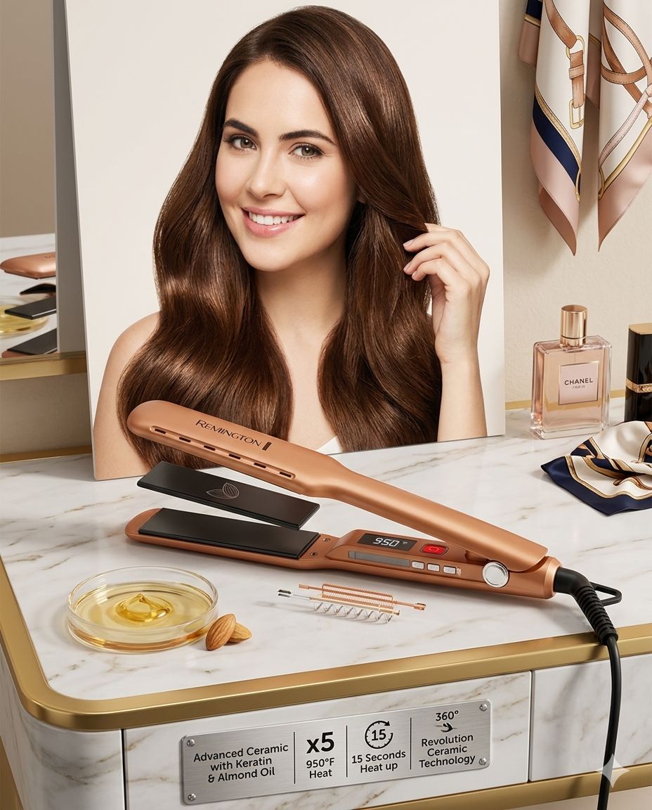 Remington Advanced Ceramic Straightener (Keratin & Almond Oil)