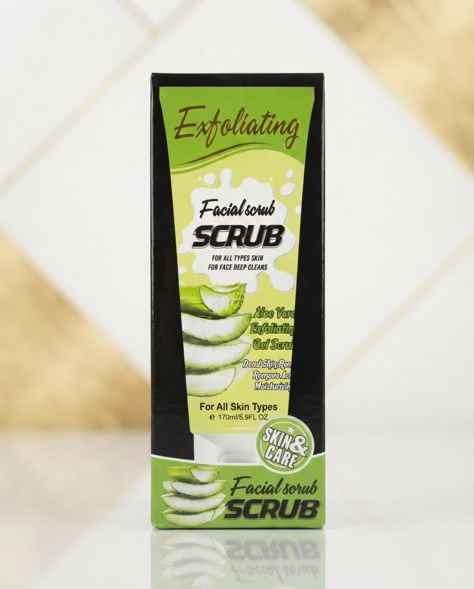 Exfoliating Facial Scrub Scrub (Aloe Vera)  Color: Green / Black