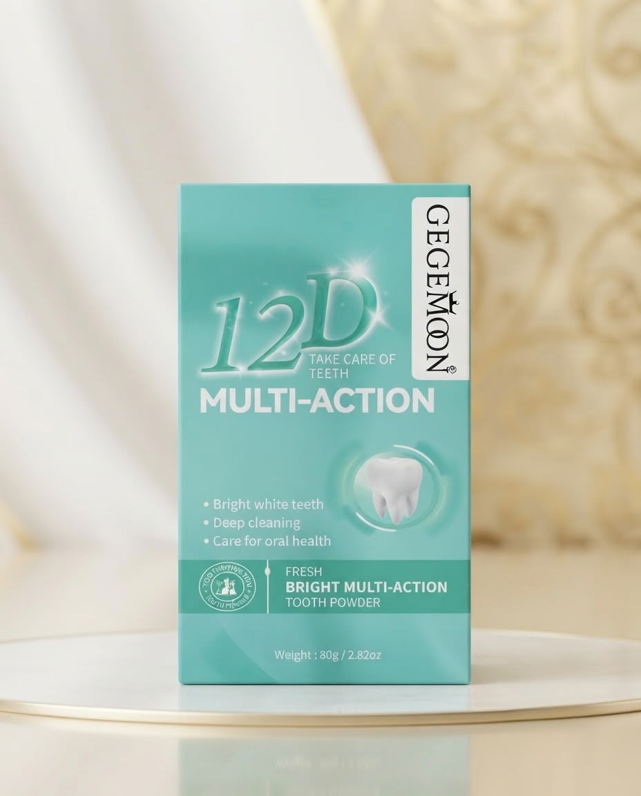 GEGEMOON 12D Multi-Action Tooth Powder  Color: Teal / Mint Green