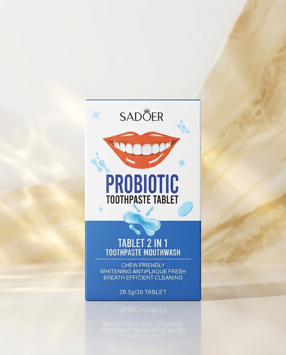 SADOER Probiotic Toothpaste Tablet  Color: Blue / White