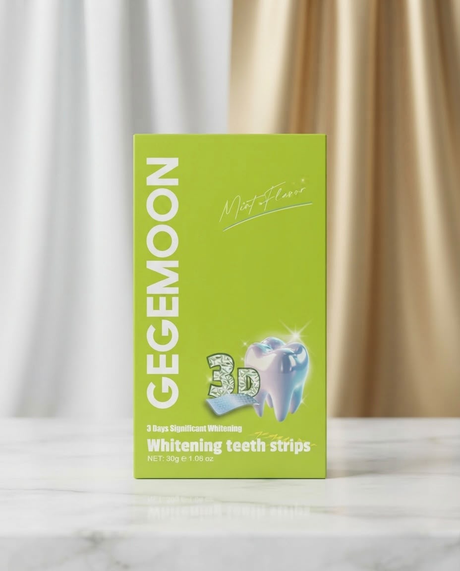 Gegemoon Mint Flavor Whitening Teeth Strips – 3D, 5D, 7D & 9D Variants in Purple, Dark Blue, Red & Green