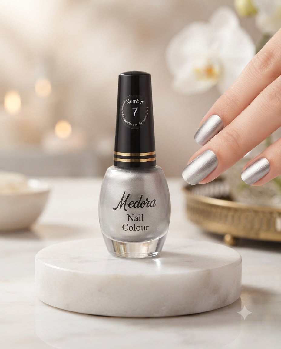 Medora Nail Colour, Color: Metallic Silver, Number: 7