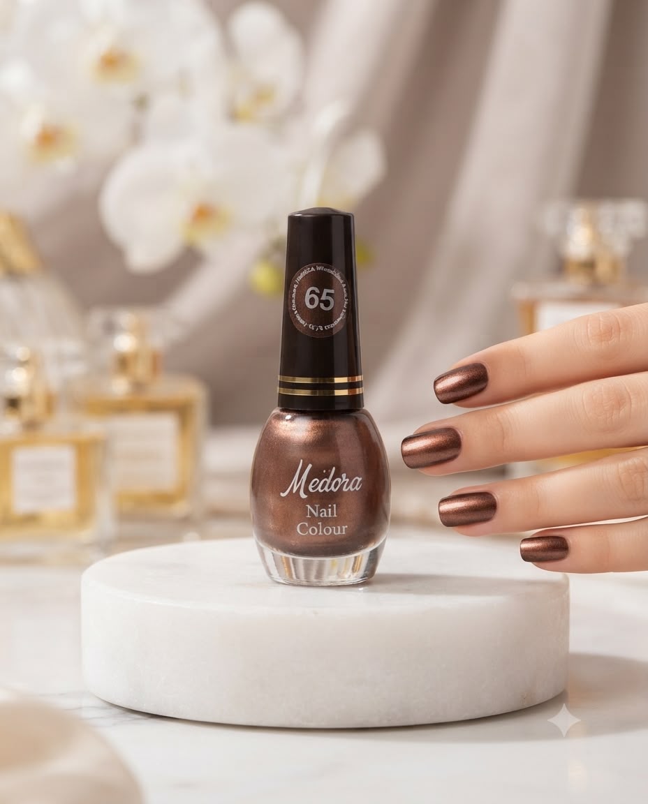 Medora Nail Colour, Color: Rich Bronze Brown, Number: 65