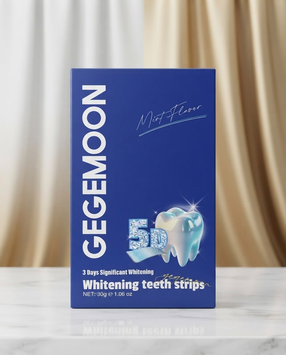Gegemoon Mint Flavor Whitening Teeth Strips – 3D, 5D, 7D & 9D Variants in Purple, Dark Blue, Red & Green