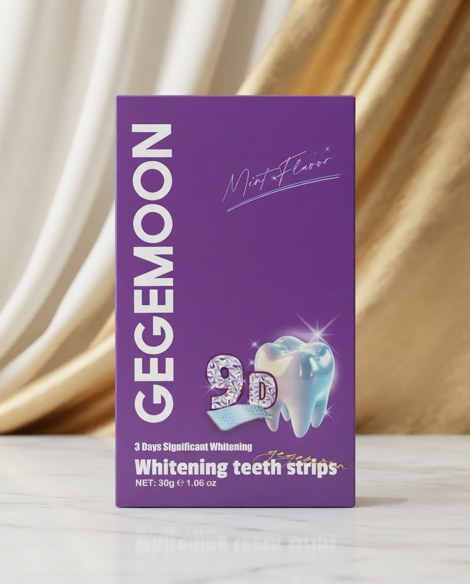 Gegemoon Mint Flavor Whitening Teeth Strips – 3D, 5D, 7D & 9D Variants in Purple, Dark Blue, Red & Green